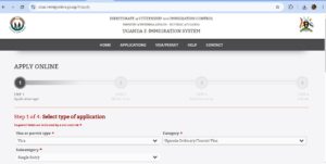 Utfylling av Uganda e-visum på nett